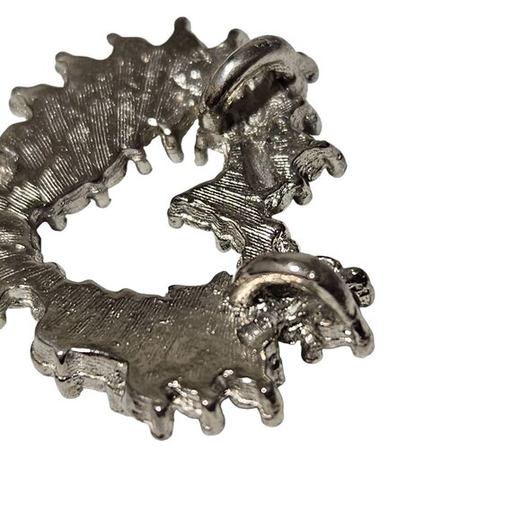 Vintage Heart Shaped Rhinestone Pendant Silver Tone Fashion DIY Jewelry Love - Picture 3 of 4